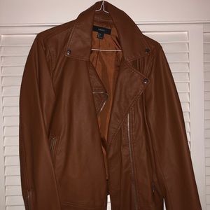 Brown faux leather jacket!